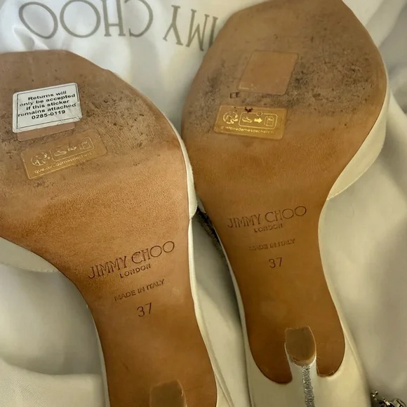 Jimmy Choo Saeda Satin Sandals 100, size 37 - Picture 6 of 9